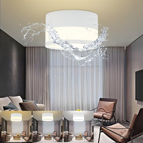 URing Deckenlampe Aufputz LED Deckenleuchte IP65 - Badezimmer Aufbauspot Weiß Deckenspot Flach Dimmbar 12W 1100LM 3000K-6000K 230V Aufbauleuchte Spots Lampe für Flur Küche, Aluminium Rund, Ø11cm