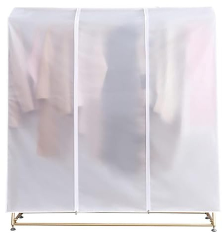 Housse de portant étanche à la poussière, transparente/translucide pour porte-vêtements à suspendre, sac à vêtements Protection pour cintre, étanche à l'humidité B,50 * 150 * 150cm