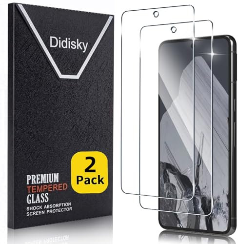 Didisky 2-Unidades Cristal Templado Protector de Pantalla para Google Pixel 8 Pro 5G 6.7'' (no para Pixel 8 5G), Antihuellas, Sin Burbujas, Fácil de Limpiar, 9H Dureza,Transparente
