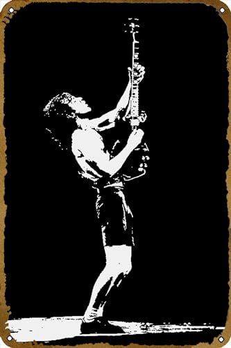 KNIOIL Shadow Character Shadow Angus Young Music Poster Bar Pub Cafe Wall Vintage Karaoke Retro Metall Blechschild Man Cave Decor Rock Band Art 20,3 x 30,5 cm
