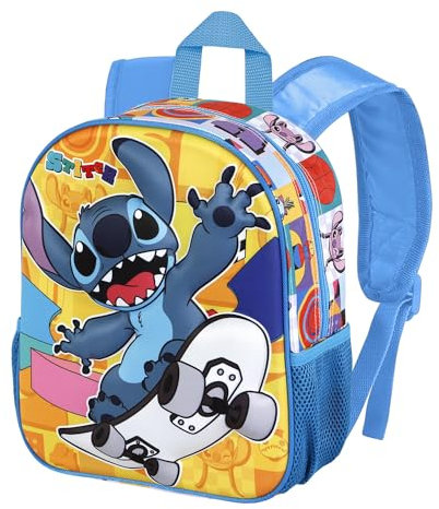 Disney Stitch-Mochila 3D Pequeña, 26 x 31 cm, Capacidad 8.5 L, Amarillo Skater