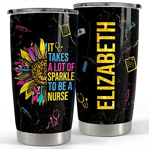 Thermos 590ml Mug Isotherme Acier Inoxydable Tasse De Voyage Isolée Pour Collègue Noël Papa Nom Personnalisé De Tournesol De Tumbler D’Infirmière Personnalisé