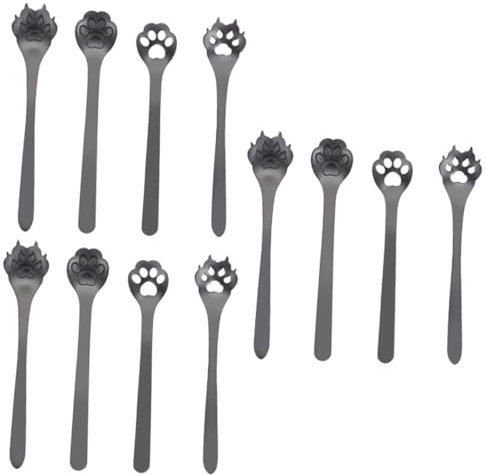 MILISTEN 12 Piezas Mezclador De Café Gato Cuchara De Café Cucharas De Café Expreso Gatito Mini Cuchara Cuchara Para Agitar Cuchara De Café Creativa Cucharas De Café Cuchara De Té