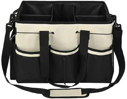 Grand panier de rangement de nettoyage, seau de rangement, panier de rangement pour le nettoyage | avec poignée pour femme de ménage sac de nettoyage et sac à sangle réglable pour ranger et