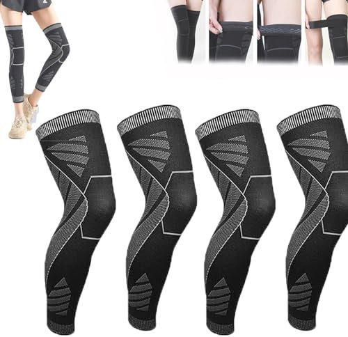 ZEPOIYM Compression de Jambe complète Flytex, Manchon de Compression de Jambe complète Flytex, Soutien du Genou pour la Course, Manchons de Compression pour Genoux et Jambes (XL,2 Pairs)