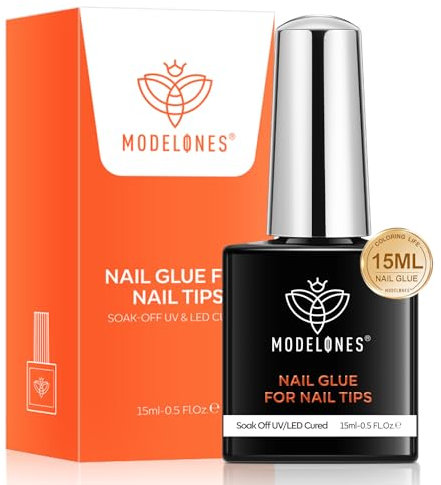 modelones 15ML Colle Faux Ongles, Gummy Base Pose Americaine-Rubber Base, Gel et Pose Américaine Capsules, Longue Duré Nail Extend Gel UV/LED Onglerie Nail Glue Gel de Base Coat DIY Nail Art