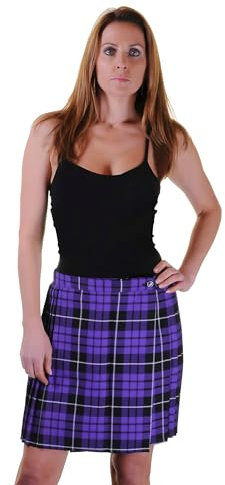 Crazy Chick Gonna da donna in tartan plissettato con bottoni, 45,7 cm, gonna scozzese taglia 8-24, Viola, 48