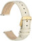 WOCCI 18mm Grace Uhrenarmband für Damen, Top Grain Leder, Schnellverschluss, Goldener Schnalle (Beige)