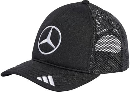 Adidas Unisex Mercedes - AMG Petronas Formula ONE Team Snapback Star Trucker Cap, Black/White, XS