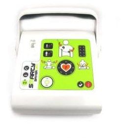 AED Defibrillator SMARTY SAVER PLUS 2025, vollautom. Auslösung, Umschalter Erwachsene/Kinder auf Kleinkinder-Modus, Kombi-Elektroden, aktiver Herzdruckmassage-Assistent