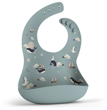 Baby Steps Silikon Lätzchen für Babys & Kleinkinder mit Auffangschale | BPA-frei, Wasserfest & Verstellbar | Weiches Babylätzchen für Beikost, Krippe & Unterwegs