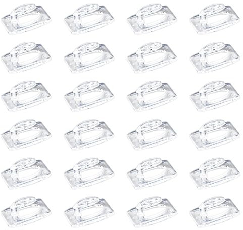 MxyVrix Ganci Adesivi Trasparenti per Interni,24 Pezzi grande Clip e Strisce Adesive, gancio autoadesivo, Clip Adesive Trasparenti per Appendere Decorazioni, Luci e Ornamenti Natalizi
