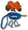 Damar Webbing Solutions Ltd Tow Strap 5ton Heavy Duty 4mtr with 2 shackles FREE THERMAL GLOVES! (Blue)