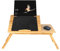 VIIROUD - Bureau portable en bambou - Table d'appoint réglable et pliante - Tiroir et trous de ventilation inclus - Robuste - 66 x 30 x 35 cm - B-1PC
