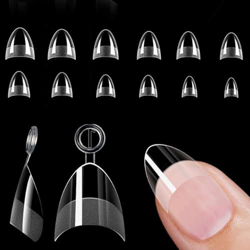 yufana 600 PièCes Faux Ongles, Ongles Artificiels Courts, Artificiel Ovale Court Capsules Ongles, 12 Tailles, French Extension Capsules Ongles Pour Femmes Manucure DéCoration