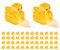 CutitiUU 50 Stück Mini Glow-in-The-Dark Checkered Square Yellow Duck,Mini Axolotl Harz Figuren Kleine,Harz Glow-in-The-Dark kleines Tier Mikro-Landschaftsornament,für Aquarium, Puppenhaus