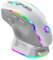 Empire Gaming RF908 - Ratón inalámbrico recargable con estación de carga magnética RGB – 10000 DPI 8 botones programables modos WiFi 2.4 GHz, BT/cable vía USB-C (blanco)
