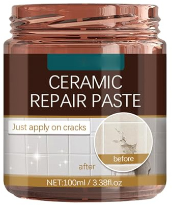Mnozreo Pasta de Grietas de Reparación de Azulejos,Equipo De Reparación De Grietas De Porcelana,Pasta Reparación de Grietas de Bañera,100ML,1PC