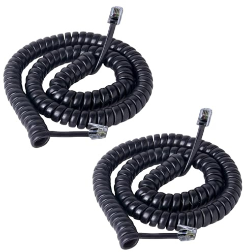 telehybrid Cavo telefonico per telefoni fissi, confezione da 2 cavi RJ9 universalmente compatibili senza grovigli