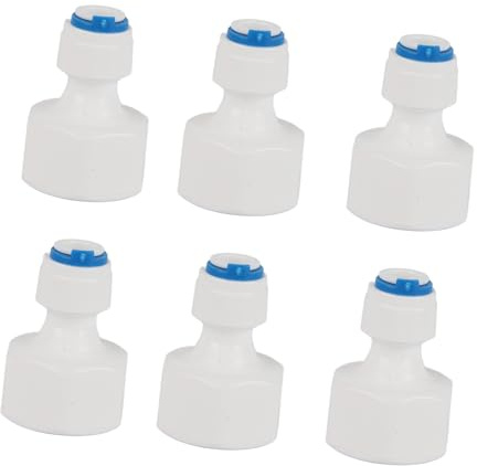 Bamjour Wasser-Schnellkupplungsanschlüsse, 6 Stück, 1/4 Rohr-Außendurchmesser auf 1/2 Innengewinde, Steckschlauch Zum Wasserhahn-Adapter, Schnellanschluss, /4 Steckanschlüsse für