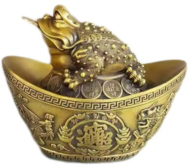Spardose aus reinem Kupfer und Goldbarren, goldenes Kröten-Füllhorn-Design for Büro- und Hauseingangsdekoration, glückverheißendes Geschenk