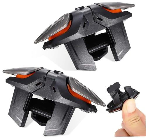 VALICLUD Spielzubehör Mobile Gaming Trigger mit Elastischem Clip und Hochsensiblen Feuerauslösern Kompatibel für Handy Spiele mit Ergonomischen Gaming Fingerhüllen 1 Paar