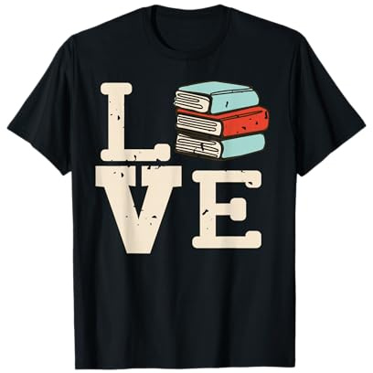 Amore per i Libri Retro e Minimalista Estetica Maglietta