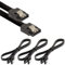 POPPSTAR 3x Cable de datos flexible de 0,5m Sata 3 HDD SDD, enchufes rectos, hasta 6 GB/s, negro