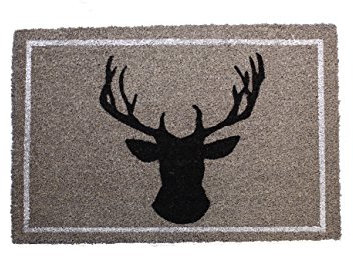 Fußmatte: HIRSCH grau (PREMIUM-QUALITÄT)