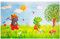Spiegelburg Garden Oskar der Frosch - Kinderteppich 100x160 cm Farbe Grün, Öko-Tex zertifiziert für Kinderzimmer und Babyzimmer, freundliche Bildmotive