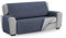 Textil-home Sesselschoner Sofaüberwurf MALU, 3 Sitzer - Reversibel gepolsterter Sofaschutz. Farbe Blau