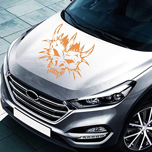 INDIGOS UG Aufkleber - Autoaufkleber Monster Skull 40cm x 39cm orange - Tuning Carystyling Heckscheibe Auto