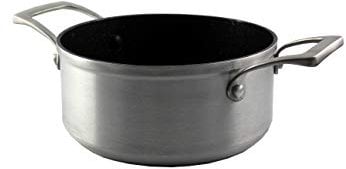 Bastilipo - Cacerola antiadherente de aluminio fundido de 20cm, full induction, asas acero remachado, Titanium Pro 20CA