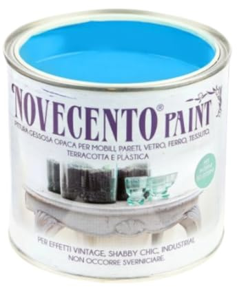 NOVECENTO PAINT - Pintura de color pastel, 500 ml, color azul y gris