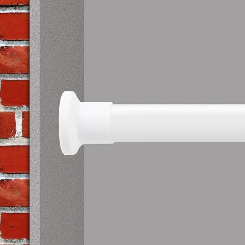 GOLDION Teleskopstange ohne Bohren 110-210cm,Matt Weiß Ausziehbare Teleskopstange zum Klemmen Einstellbare Länge Gardinenstange Ausziehbar - Vorhangstange, Teleskopstange