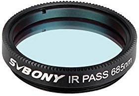 SVBONY SV183 Telescope Filter, IR Pass Filter, 1.25 Inch 685nm Reduce The Effects of Seeing for Planetary Photography Contrast Enhancement