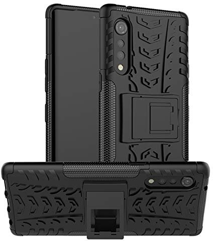 Handy Tasche Kompatibel mit LG Velvet | Case Panzer Hülle Cover Schutzhülle Etui Bumper für Velvet | Schwarz