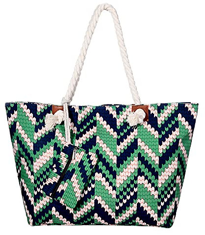 MASADA Badetasche XXL Familie Strandtasche Damen Beach bag groß mit Reißverschluss - Python