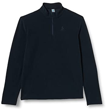 Odlo Uomo Maglietta a maniche lunghe con zip ROY, Dark Sapphire/Black/Stripes, S