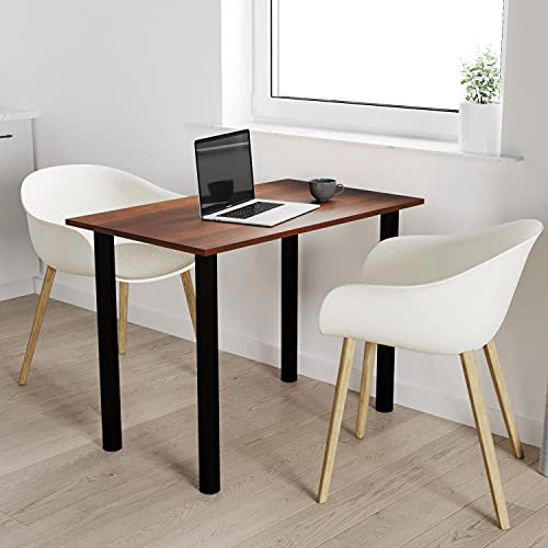 mikon 80x60 | Esszimmertisch - Esstisch - Tisch mit SCHWARZEN Beinen - Küchentisch - Bürotisch | WALNUSS