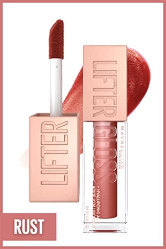 Maybelline New York Glänzender Lipgloss für voller wirkende Lippen, Feuchtigkeitsspendend, Mit Hyaluronsäure, Lifter Gloss, Farbe: Nr. 16 Rust (Rot), 1 x 5,4 ml