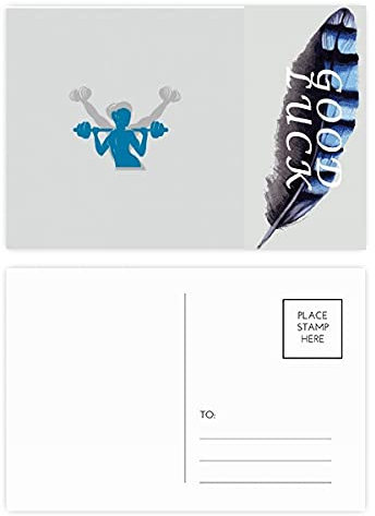 Process Gewichtheber-Hantel, Fitness, Glückspfeder, Postkarten-Set, Dankeskarte, 20 Stück
