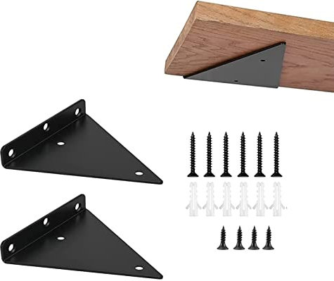 2 Stück Wandregal Regalträger Set, Dreieck Regal Halterungen Unsichtbar Regalhalterung Schwerlastträger Metallwinkel, Schwebende Regalhalterungen Für Arbeitszimmer Und Garten