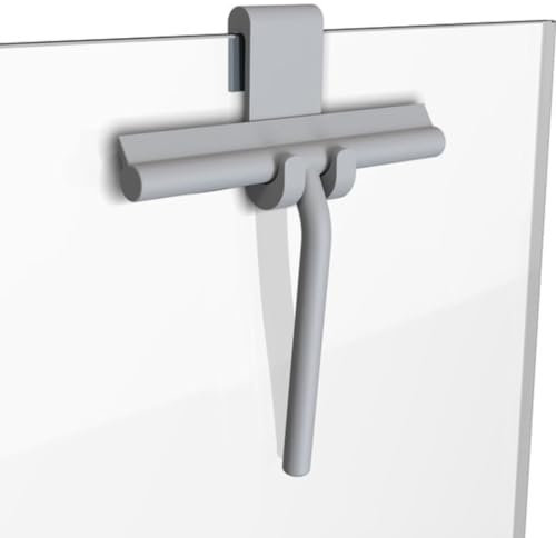 Minismus Limpiaparabrisas 21 cm con Gancho para Colgar - Limpiacristales Ducha - Limpia Mamparas Ducha Cristal- Extractor de Ducha y Ventana - Limpia Mamparas de Silicona - Accesorios Baño - (Gris)