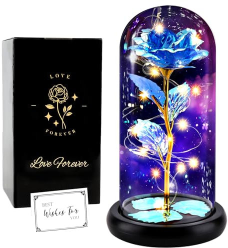 FAYODO Die Schöne und das Biest Ewige Rose,Galaxy Rose Geschenk für Freundin