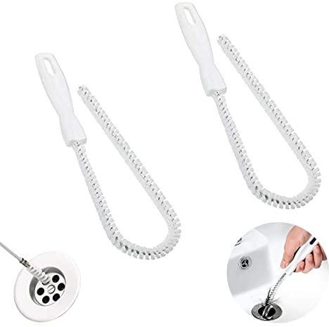 2 Stück Rohrreinigungsbürste, Drain Reinigungsbürste, Biegbare Reinigungsbürste, Reinigungsbürsten für Abwasserkanäle, Rohrreinigungsbürsten, für Reinigung von Bad, Wanne, Waschbecken und Toilette
