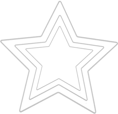 GLOREX 6 1294 410J – Metallstern-Set in Weiß, 3 Rahmen in den Größen 15 cm, 20 cm und 25 cm, ideal zum Basteln, als Traumfänger, Wand-Deko oder für Blumenschmuck