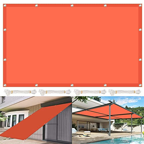 CHBIN Toldo Parasol Lona Protector Solar 1.8x2M 95% de Protección UV Impermeable Malla Sombreadora de Protección Solar con Cuerda Libre para La En Garden Patio Jardín Balcón, Naranja, 21985