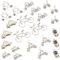SUNNYCLUE 1 Box 48 Stück 8 Stile Fahrrad Charms Legierung Anhänger Fahrrad Motorrad Auto Tour Bus Zug Charm Kit Silber Transport Anhänger Für Schmuckherstellung Charms DIY Halskette Armband Ohrring Ba