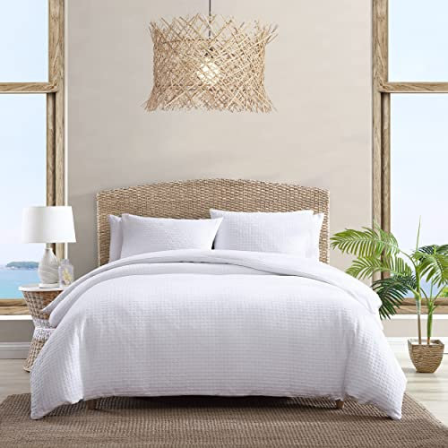 Tommy Bahama - Queen-Bettwäsche-Set, weiche Baumwolle Bettwäsche Set mit passenden Kissenbezügen, mittelschwer & ideal für alle Jahreszeiten (Korbgeflecht weiß, Queen)